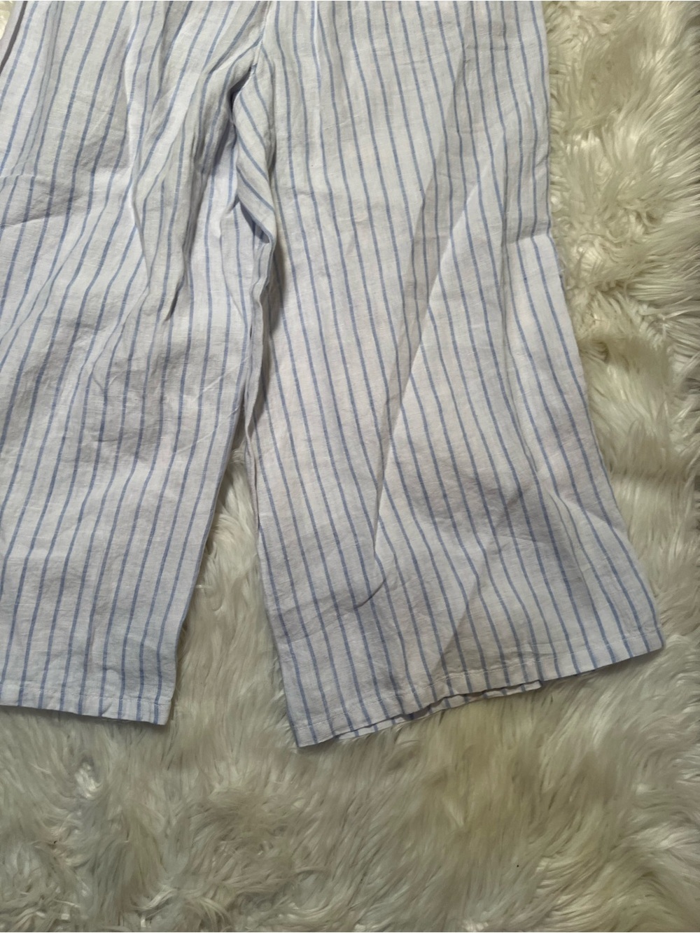 Martha Stewart Collection Women's Size Large Pull On Wide Leg Pant White Blue - Picture 8 of 9